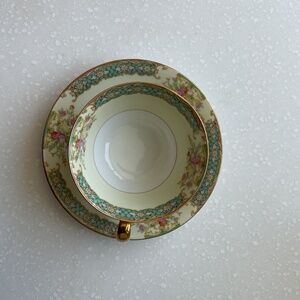 Noritake Vintage Porcelain Cup and Saucer Made in Japan Set of 2